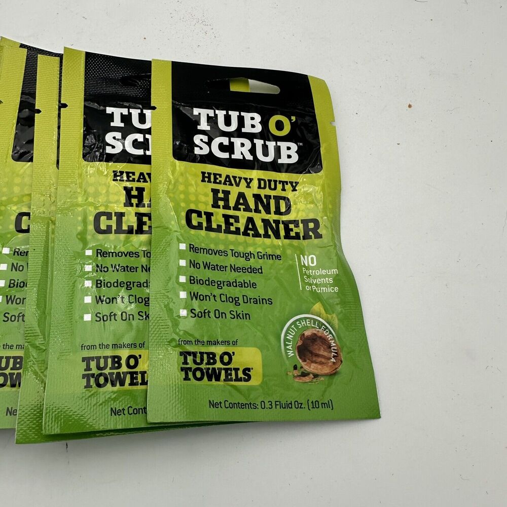 Tub O' Towels Heavy-Duty Cleaning Wipes, Individually Wrapped, 25-Pack Pouch